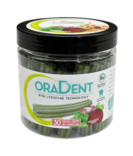 Dentalight Oradent Dental Chew Treats For Dog 230g - Spinach & Beef Flavour - Shopivet.com