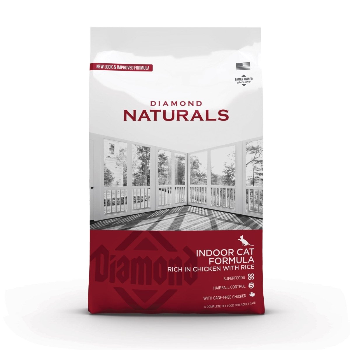 Diamond Naturals Indoor Cat Chicken & Rice Formula - 7.50 Kg (16.53 lbs) - Shopivet.com