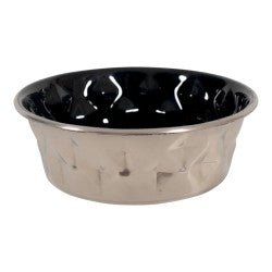 Diamonds Stainless Non - Slip Dog Bowls - Black 1.15L - Shopivet.com