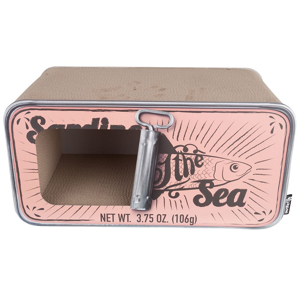 District 70 Sardine 2 - in - 1 Cardboard Cat Scratcher & Cave - PINK - Shopivet.com