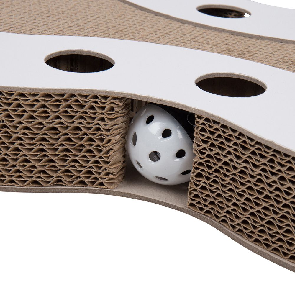 District 70 Snake Cardboard Scratcher Cat Toy - WHITE - Shopivet.com