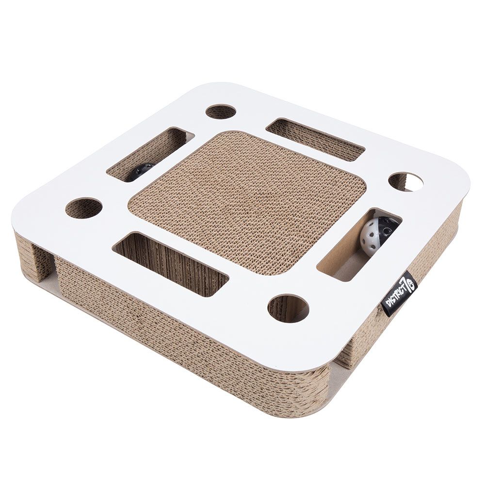 District 70 Spy Cardboard Scratcher Cat Toy - WHITE - Shopivet.com