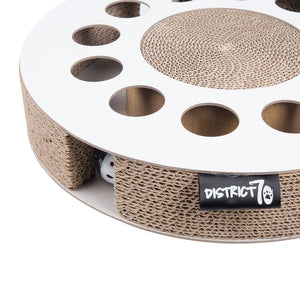 District 70 Whirl Cardboard Scratcher Cat Toy - WHITE - Shopivet.com