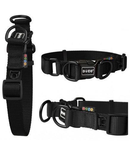 DOCO Double D (DD) - Ring Nylon Collar (DCS005)[Color - Black, Size - XL] - Shopivet.com