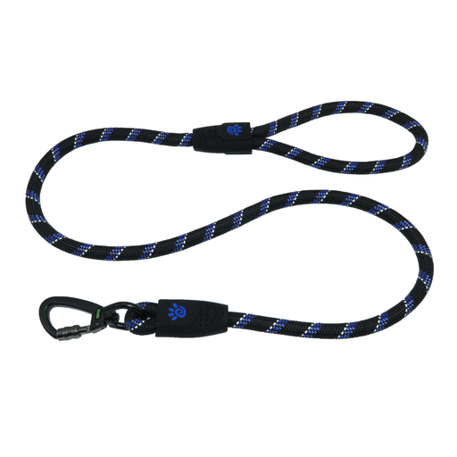 DOCO® Reflective Rope Leash W/ soft Rubber Handle Ver.5 - Click & Lock Snap Ø13mm x 150cm(L) Blue - Shopivet.com