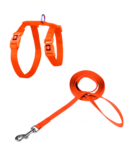 DOCO® Signature Cat Harness + Leash (DCAT201+1072)[Size - XS, Color - Safety Orange] - Shopivet.com