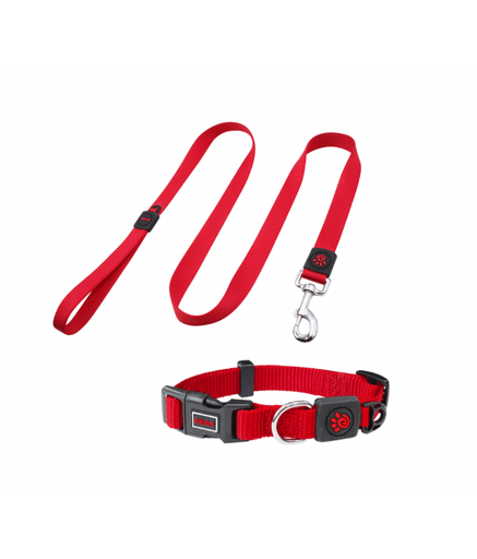 DOCO® Signature Nylon Collar+Nylon Leash - 4ft (DCSN002+1048)[Color - Maroon, Size - M] - Shopivet.com