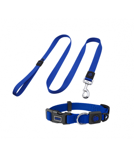 DOCO® Signature Nylon Collar+Nylon Leash - 4ft (DCSN002+1048)[Size - S, Color - Navy Blue] - Shopivet.com