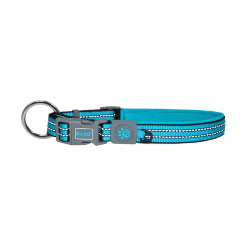 DOCO VARIO O - Ring Collar with Reflective Stitching - Light Blue, Sizes - S - Shopivet.com