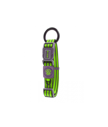 DOCO VARIO O - Ring Collar with Reflective Stitching[Color - Green, Size - XL] - Shopivet.com