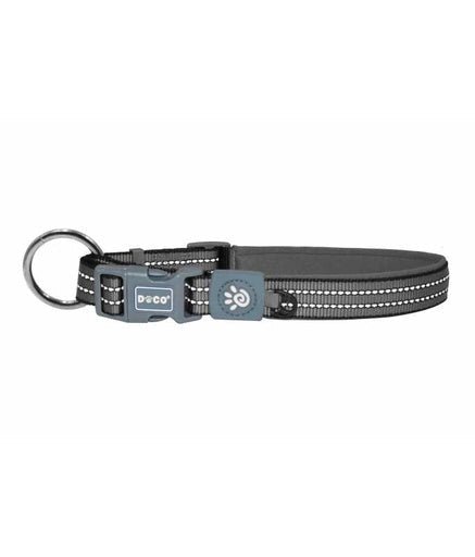 DOCO VARIO O - Ring Collar with Reflective Stitching[Color - Grey, Size - XL] - Shopivet.com
