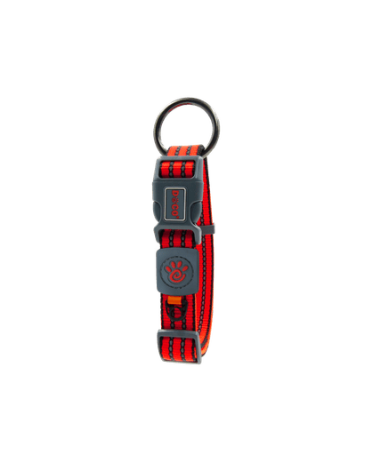 DOCO VARIO O - Ring Collar with Reflective Stitching[Color - Red, Size - S] - Shopivet.com