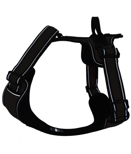 Doco Vertex Front Range Harness - 3m Reflective[Color - Black, Size - M] - Shopivet.com