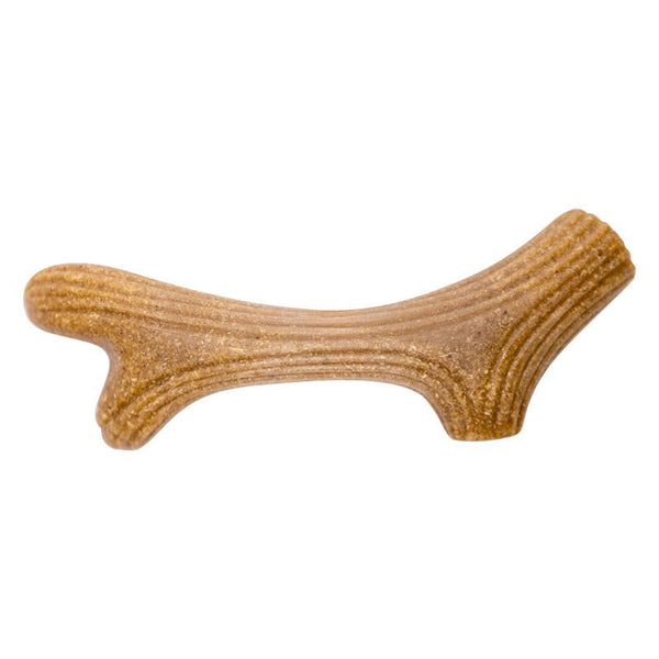 Dog Chew Wooden Antler with Natural Wood and Synthetic Material - M - Shopivet.com