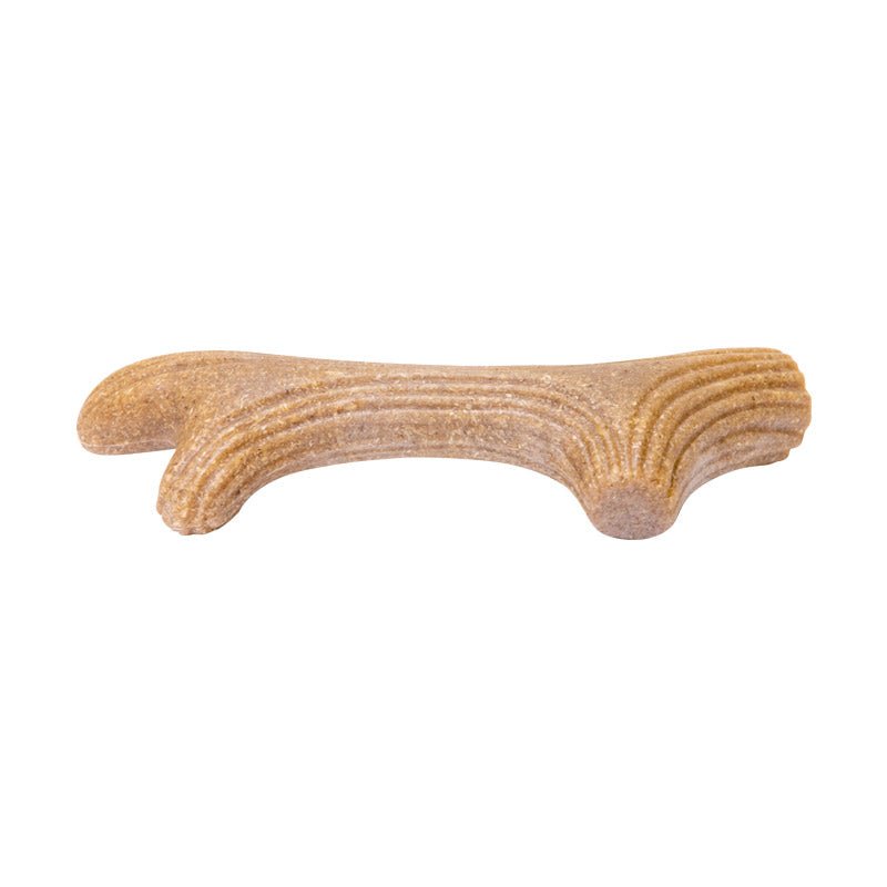 Dog Chew Wooden Antler with Natural Wood and Synthetic Material - XS - Shopivet.com