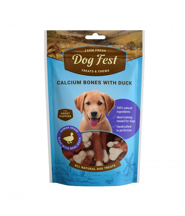 Dog Fest Calcium Bones With Duck For Puppies - 90g (3.17oz) - Shopivet.com