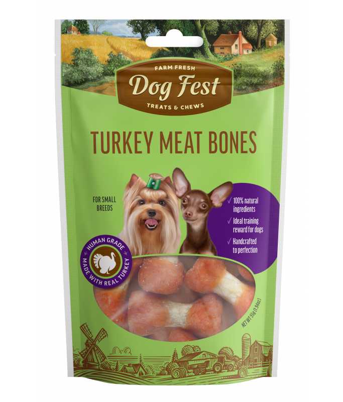 Dog Fest Turkey Meat Bones For Small Breeds - Shopivet.com