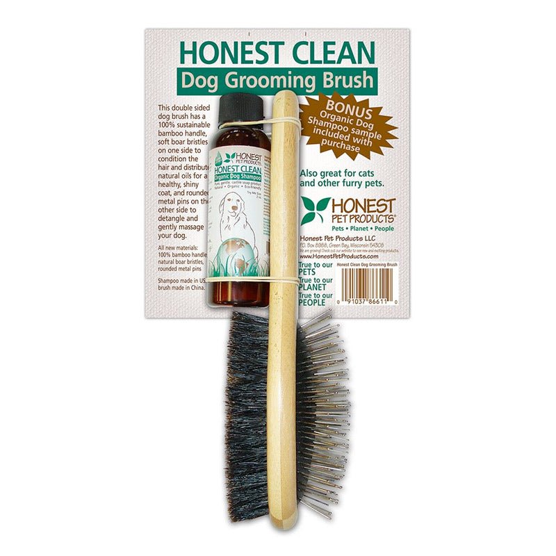 Dog Grooming Brush with bonus 2 oz Organic Shampoo - Shopivet.com