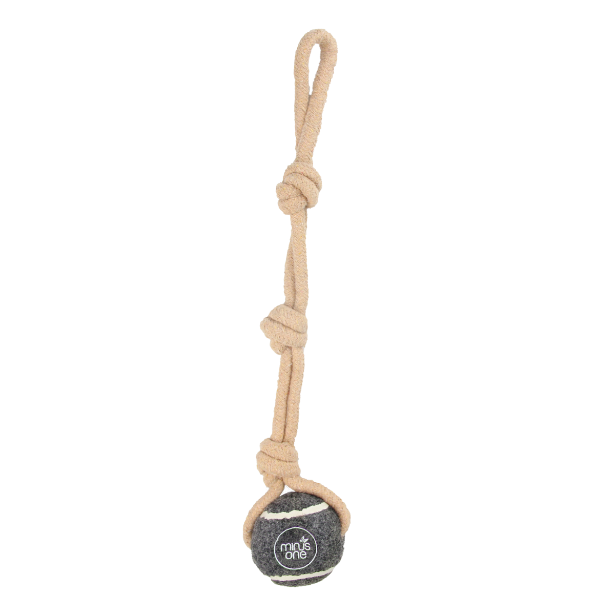 Dog Tennis Ball Rope Toy Single Grey
