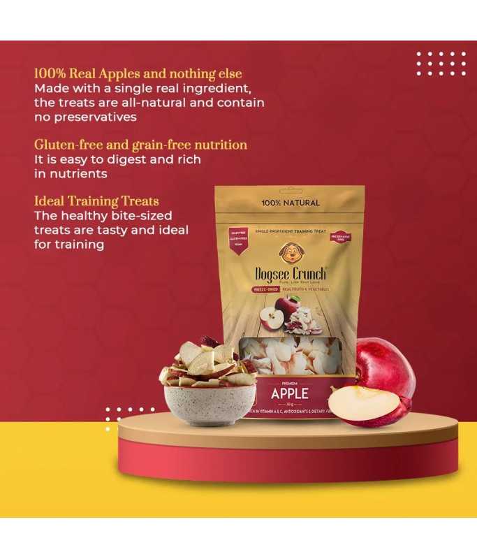 Dogsee Crunch Apple: Freeze - Dried Apple Dog Training Treats 10g - Shopivet.com