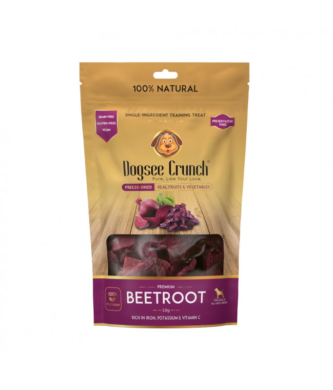 Dogsee Crunch Beetroot: Freeze - Dried Beet Dog Training Treats 10g - Shopivet.com