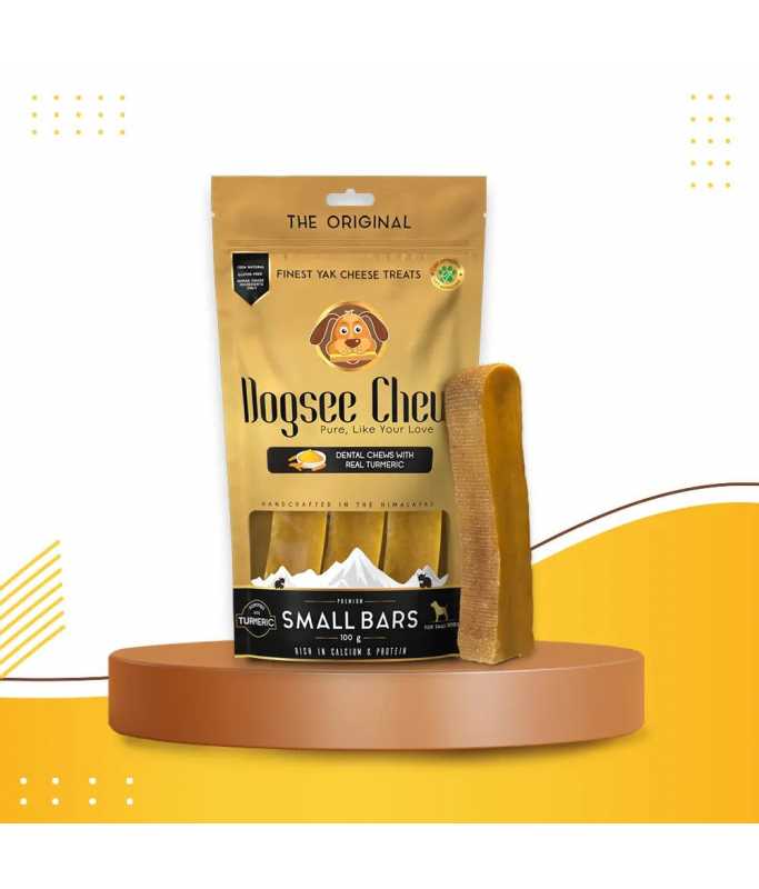 Dogsee Turmeric Small Bars: Long - Lasting Dental Chews For Small Dogs 100g - Shopivet.com