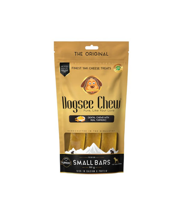 Dogsee Turmeric Small Bars: Long - Lasting Dental Chews For Small Dogs 100g - Shopivet.com