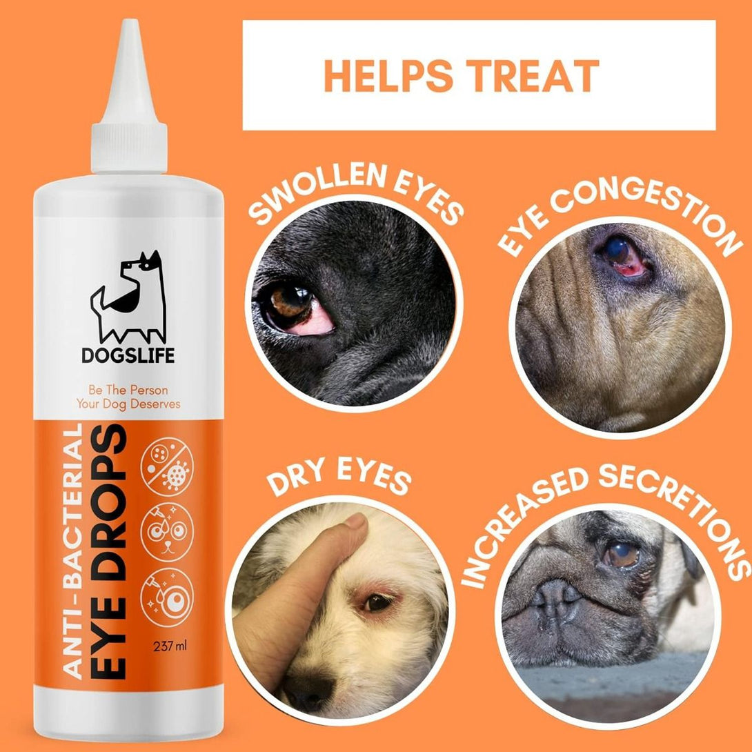 DogsLife Anti - Bacterial Eye Drops Dog 237ml - 237ml - Shopivet.com