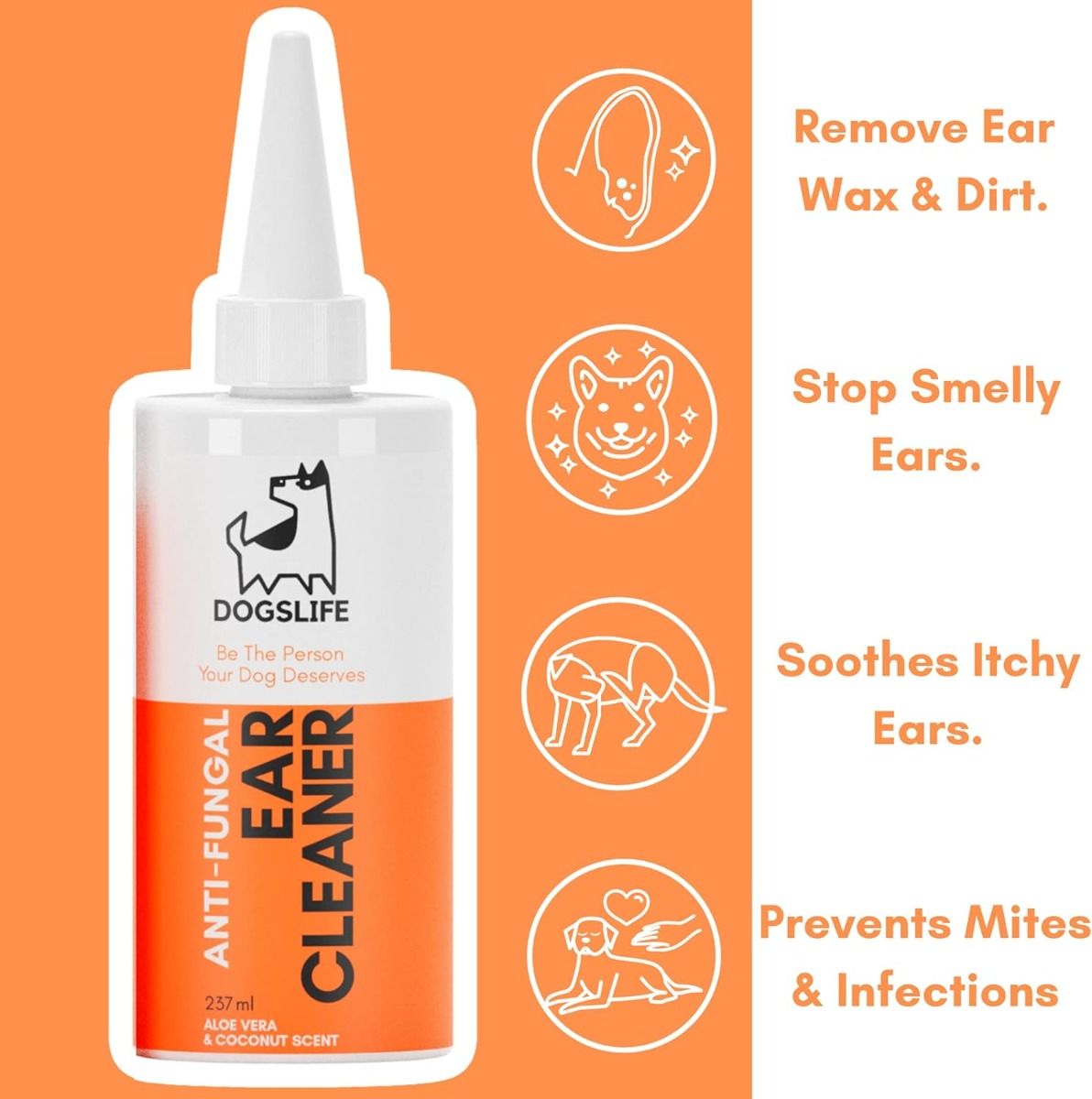 DogsLife Anti - Fungal Ear Cleaner Dog 237ml - 237ml - Shopivet.com