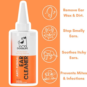 DogsLife Anti - Fungal Ear Cleaner Dog 237ml - 237ml - Shopivet.com