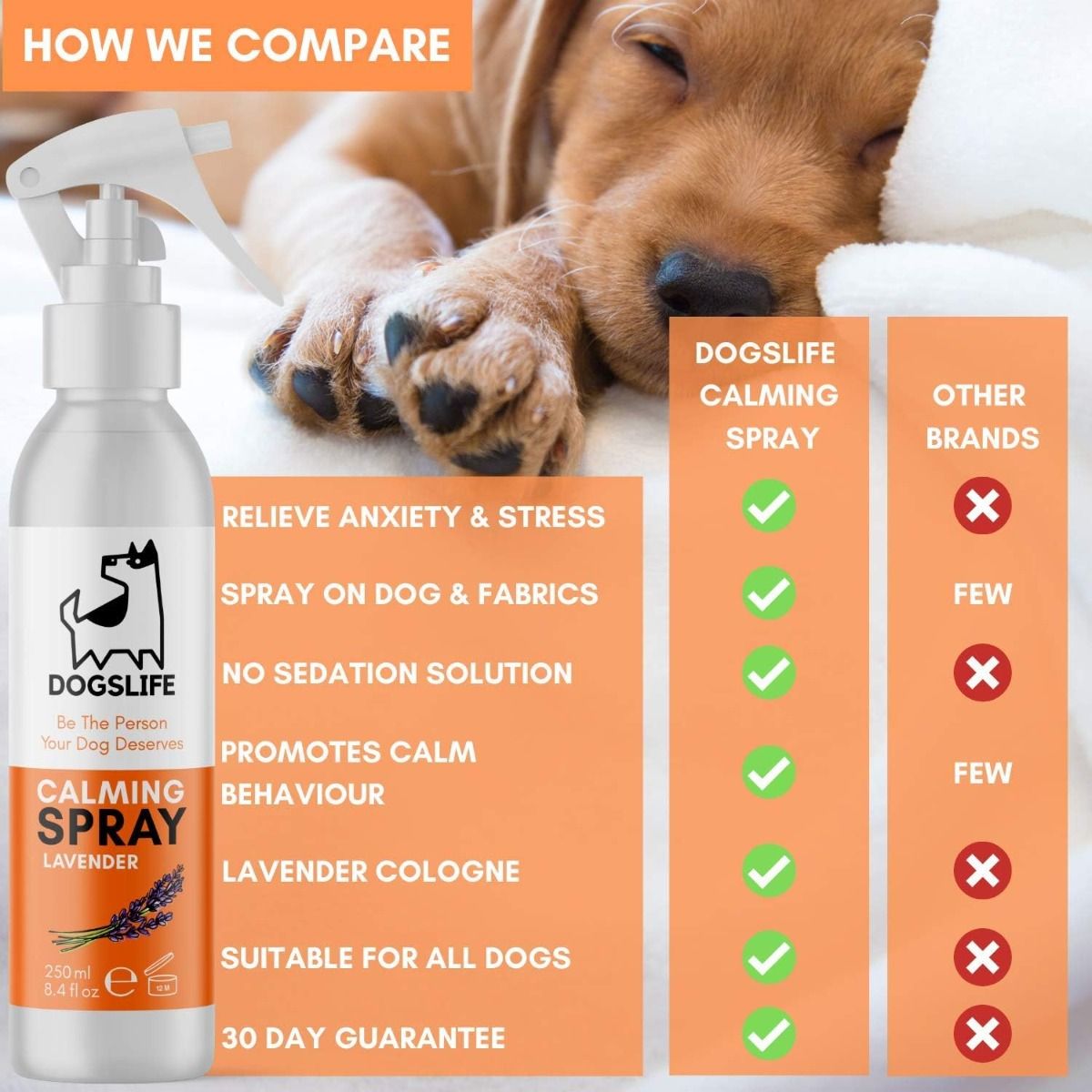 DogsLife Calming Lavender Dog Spray 250ml - 250ml - Shopivet.com