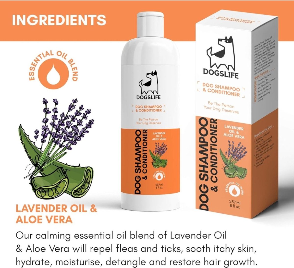 DogsLife Dog Shampoo & Conditioner 237ml - 237ml - Shopivet.com