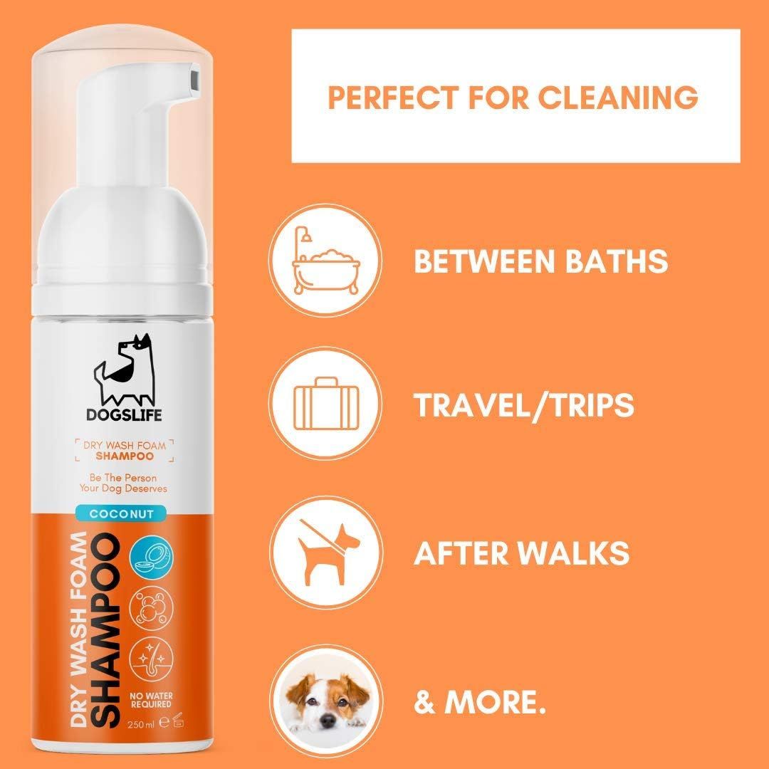 DogsLife Drywash Coconut Dog Shampoo 200ml - 200ml - Shopivet.com