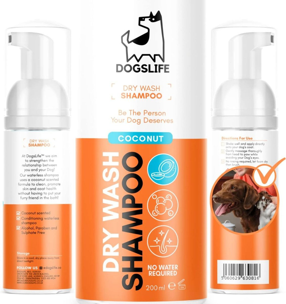 DogsLife Drywash Coconut Dog Shampoo 200ml - 200ml - Shopivet.com