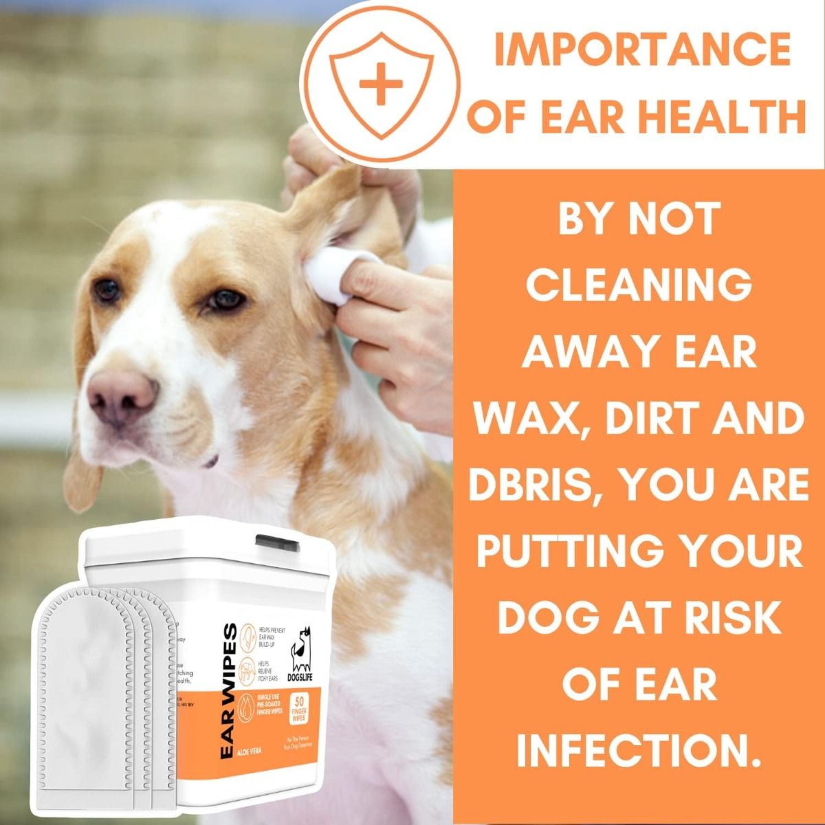 DogsLife Ear Wipes Aloe Vera Dog 50pcs - Shopivet.com