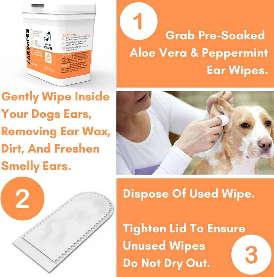 DogsLife Ear Wipes Aloe Vera Dog 50pcs - Shopivet.com