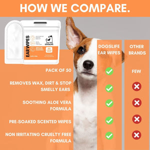DogsLife Ear Wipes Aloe Vera Dog 50pcs - Shopivet.com