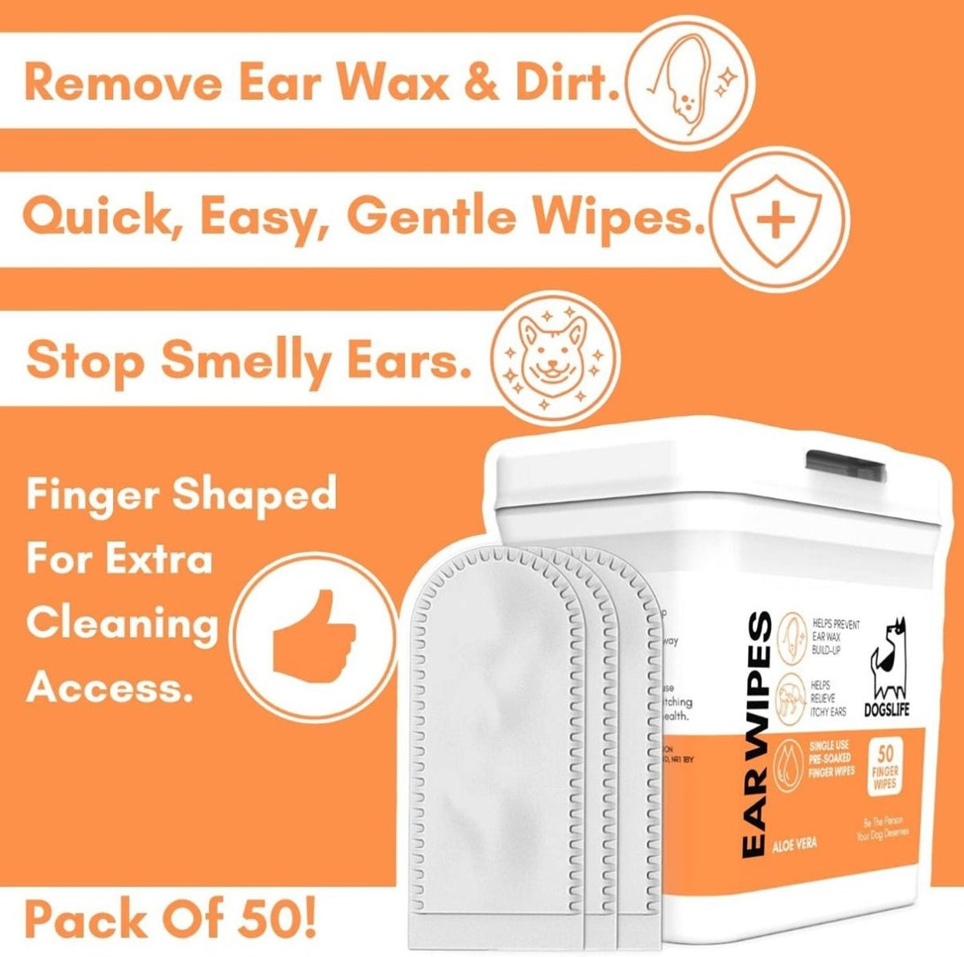 DogsLife Ear Wipes Aloe Vera Dog 50pcs - Shopivet.com