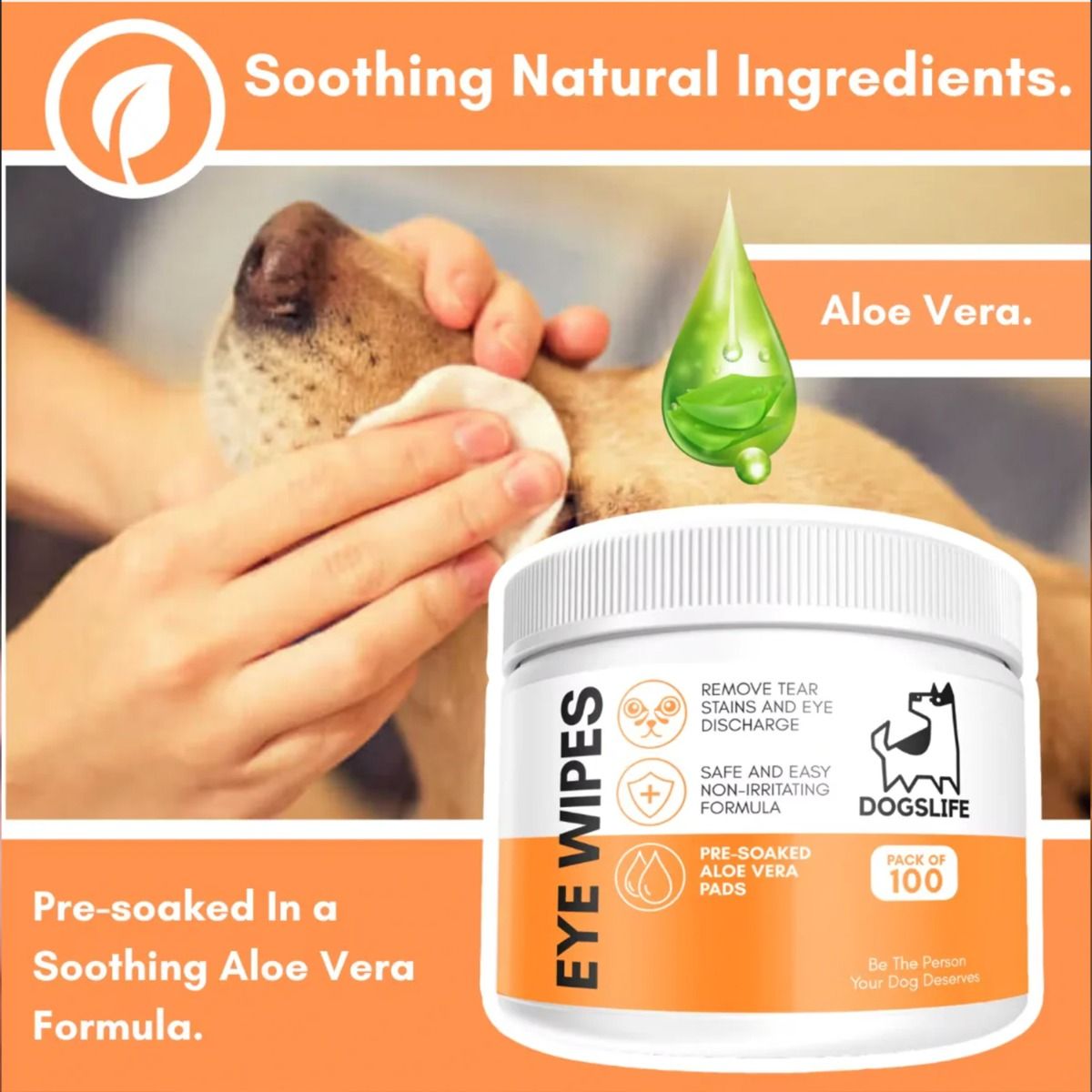 DogsLife Eye Wipes Aloe Vera Dog 100pcs - Shopivet.com