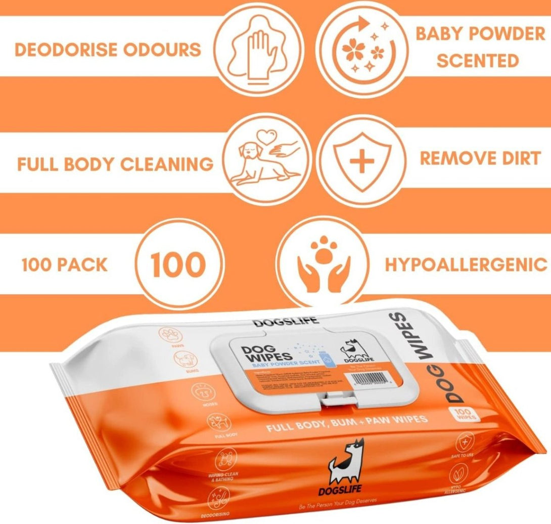 DogsLife Scented Grooming Dog Wipes 100pcs - Shopivet.com
