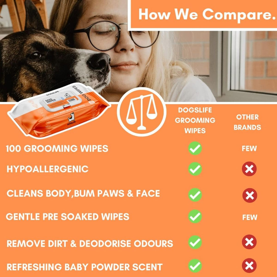 DogsLife Scented Grooming Dog Wipes 100pcs - Shopivet.com
