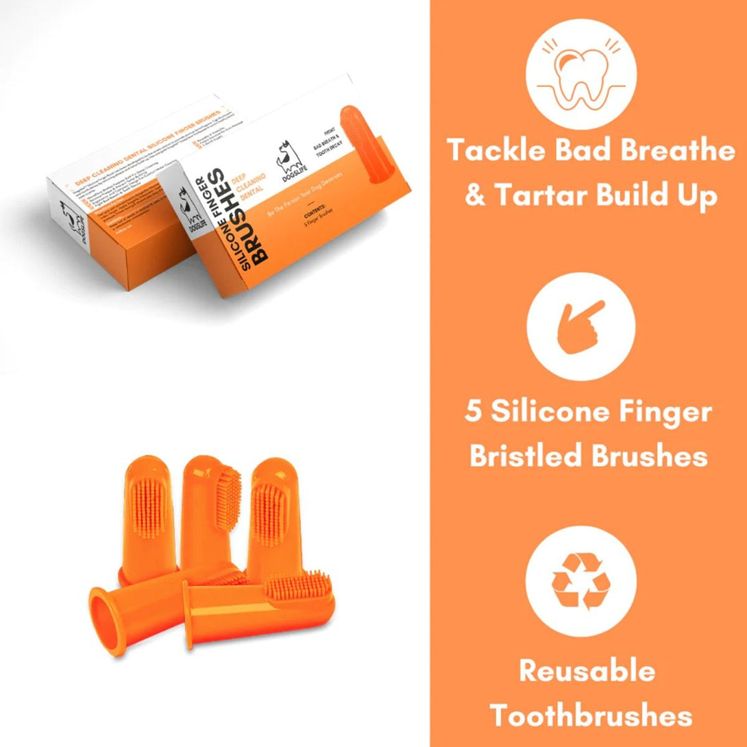 DogsLife Silicone Finger Dental Brushes Dog 5pcs - Shopivet.com