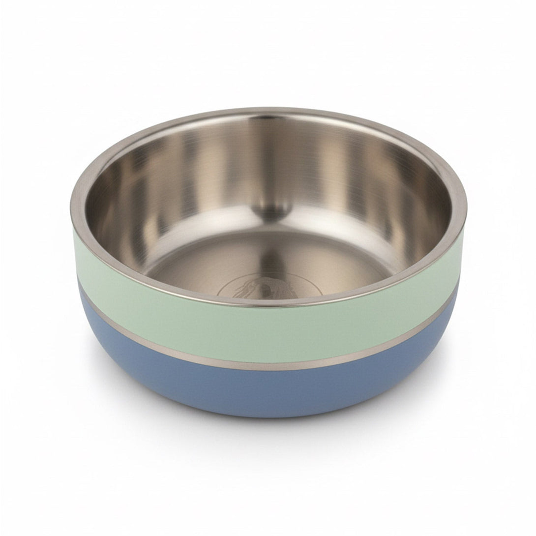 Saluki Stainless Steel Double Wall Dog Bowls – Two Tone - 700 ML