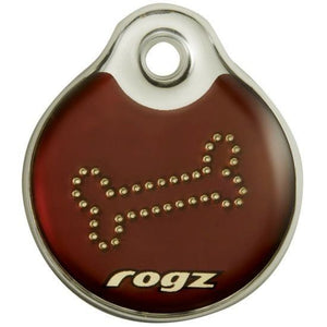 Rogz Bronze Bone ID Tag - Brown S