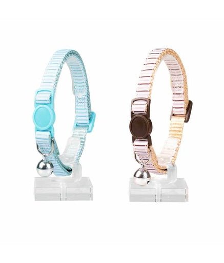 Duvo+ Cat Collar Beach Nylon Blue/Beige 20 - 30cm / 10Mm - Shopivet.com