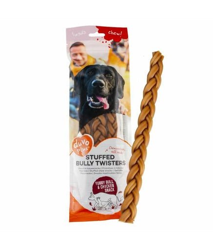Duvo+ Chew! Stuffed Bully Twisters 25,4cm - 3pcs - 198g, Brown - Shopivet.com