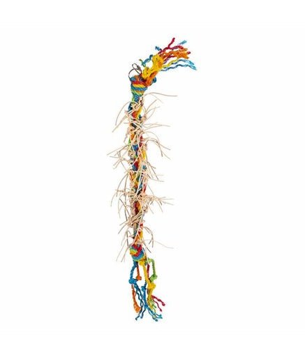Duvo+ Colorful Sisal Climbing Rope with Leather Strips 124cm - Shopivet.com