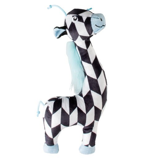 Duvo+ Plush Giraffe Retro Dog Toy 32x14x5cm Black/White - Shopivet.com