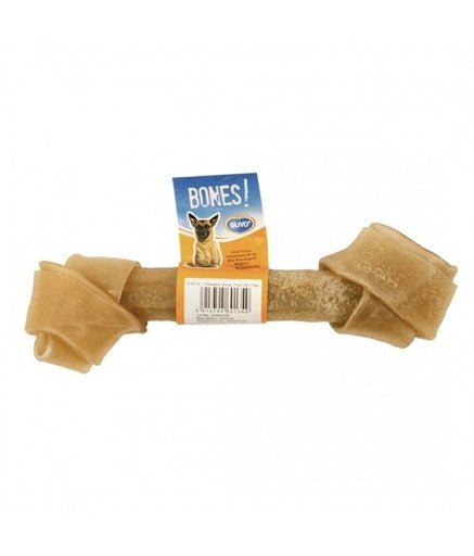 Duvo Raw Hide Bone Knot 15cm,50 - 60g[Length - 15cm] - Shopivet.com