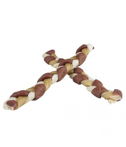 Duvo Twist'N Roll Twisters Beef 25cm - S - 3Pcs / 12.5cm - L - 2Pcs[Count - 3, Length - 25cm] - Shopivet.com